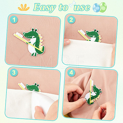 AHADERMAKER 40Pcs 8 Style Dinosaur Computerized Embroidery Cloth Iron on/Sew on Patches DIY-GA0005-45-1