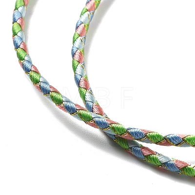 Polyester Cord Braided Necklace Makings MAK-L043-03G-05-1