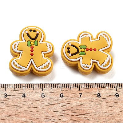 Christmas Gingerbread Man Silicone Beads SIL-U005-01B-1