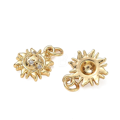 Brass Micro Pave Cubic Zirconia Charms CU-CBAF0F8-17D-G-1