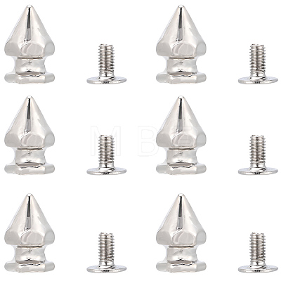 50Pcs Zinc Alloy Spikes Screwback Studs FIND-GF0008-53C-1