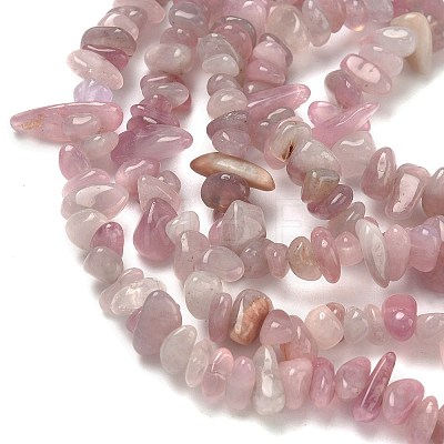 Chip Natural Madagascar Rose Quartz Bead Strands X-G-M344-50A-1