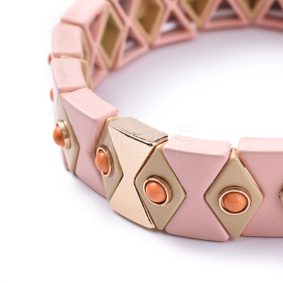 (Jewelry Parties Factory Sale)Tile Elastic Bracelets BJEW-K004-16A-1