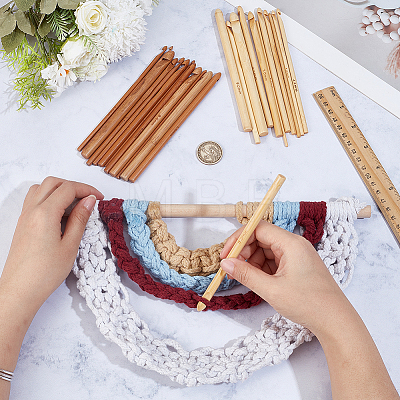 2Bags 2Colors Carbonized Bamboo Knitting Needles TOOL-CL0001-09-1