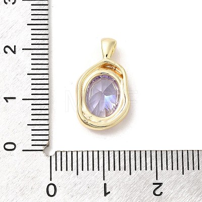 Golden Brass Micro Pave Cubic Zirconia Pendants KK-U031-02G-06-1