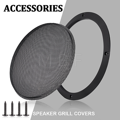 Round Iron with Plastic Mesh Speaker Grills Covers DIY-WH0430-395-1