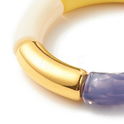 Acrylic Tube Beaded Stretch Bracelets BJEW-JB07763-1