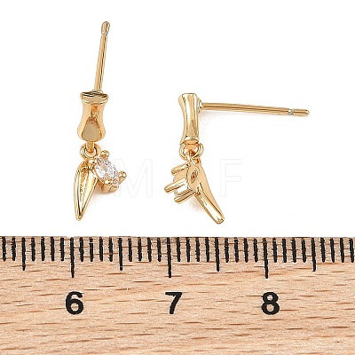 SHEGRACE Brass Micro Pave Cubic Zirconia Stud Earrings XGRQ4N987-713G-1