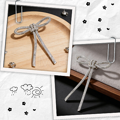 2pcs Bowknot Iron Rhinestone Brooches JEWB-CP0001-63-1