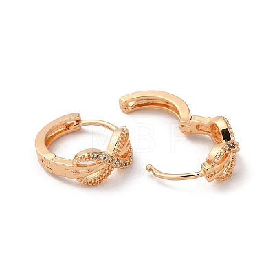 Brass Hoop Earrings with Rhinestone EJEW-K256-97KCG-1