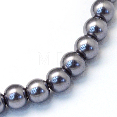 Baking Painted Pearlized Glass Pearl Round Bead Strands HY-Q330-8mm-73-1