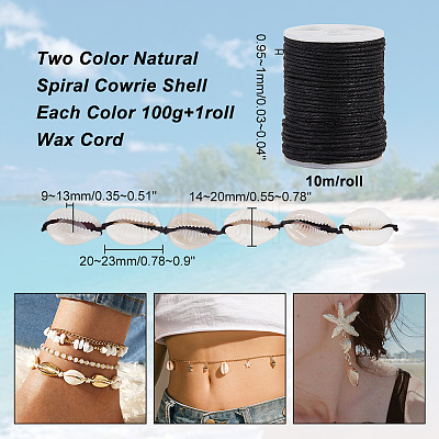 ARRICRAFT 200G 2 Colors Natural Cowrie Shell Beads BSHE-AR0001-04-1