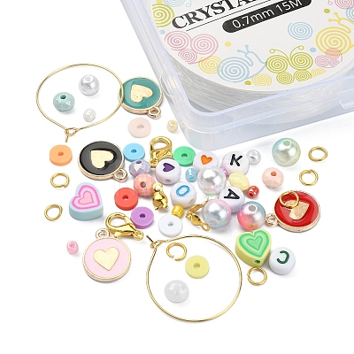 DIY Candy Color Bracelet Wine Glass Charm Making Kit DIY-YW0006-21-1