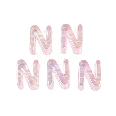 UV Plating Transparent Acrylic European Beads OACR-M027-02N-01-1