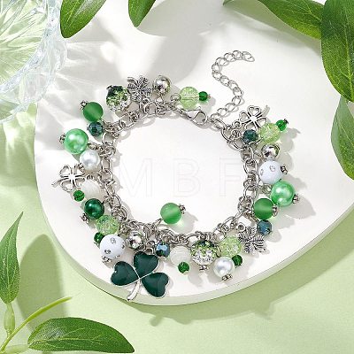 Alloy Multi Charms Chain Bracelets BJEW-JB11201-1