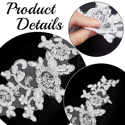 2Pairs Leaves Polyester Embroidery Ornaments Accessories DIY-GF0014-46A-1