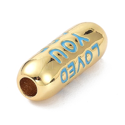 Eco-Friendly Brass Enamel Beads KK-C220-06G-1