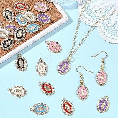 30Pcs 6 Colors Alloy Enamel Pendants ENAM-YW0008-87-1