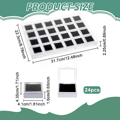 24-Grid Transparent Acrylic Loose Diamond Package Organizer Boxes CON-WH0085-207B-1