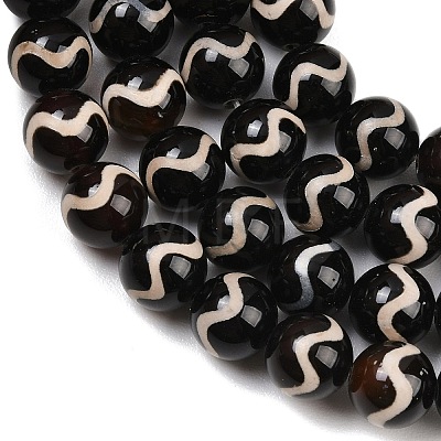 Tibetan Style dZi Beads Strands G-G328-A08-10mm-1
