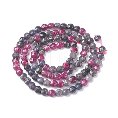 Natural Red Corundum/Ruby and Sapphire Beads Strands G-S362-013-1