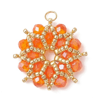 AB Color Plated Glass Pendants PALLOY-MZ01314-05-1