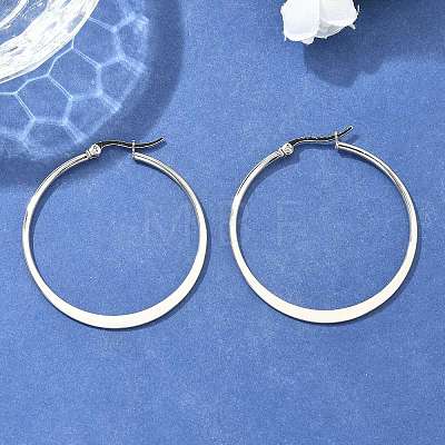 Tarnish Resistant 304 Stainless Steel Big Hoop Earrings EJEW-F105-18P-1