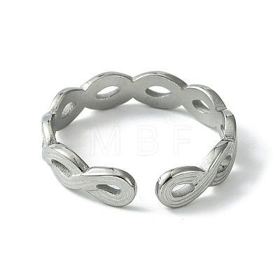304 Stainless Steel Open Cuff Ring RJEW-L110-042P-1