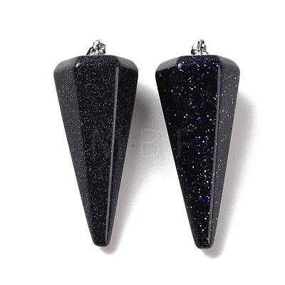 Synthetic Blue Goldstone Pendants G-G848-01P-09-1