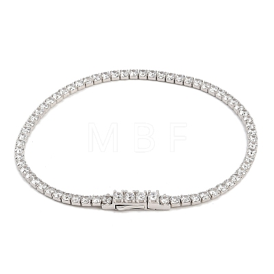 925 Sterling Silver Micro Pave Cubic Zirconia Tennis Bracelets for Women BJEW-C117-01A-P02-1