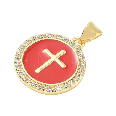 Religion Cross Brass Micro Pave Clear Cubic Zirconia Pendants CU-CBA83A6-03B-G-1