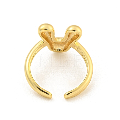 Brass Letter Open Cuff Rings for Women RJEW-G313-01V-G-1