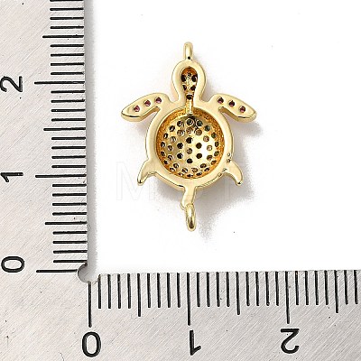 Rack Plating Brass Micro Pave Colorful Cubic Zirconia Connector Charms KK-K377-33G-1