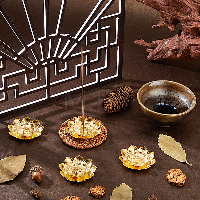 60Pcs Alloy Lotus Incense Burner Holder AJEW-DC0003-91B-1