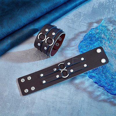 PU Wrap Cord Bracelet BJEW-WH0020-21P-01-1