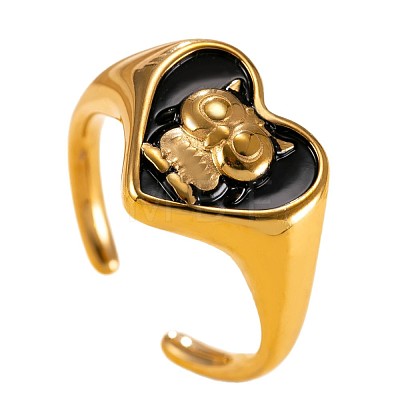 304 Stainless Steel Enamel Cuff Open Rings WG26B7E-01-1
