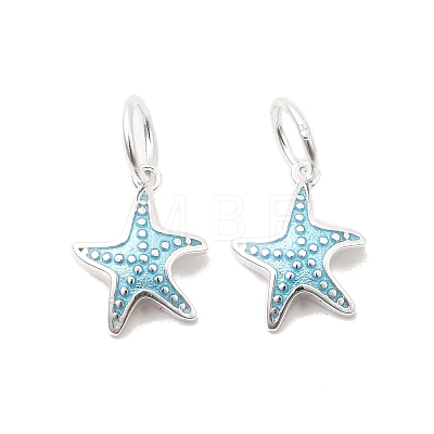 Ocean 925 Sterling Silver Enamel Starfish Charms STER-K188-11S-1