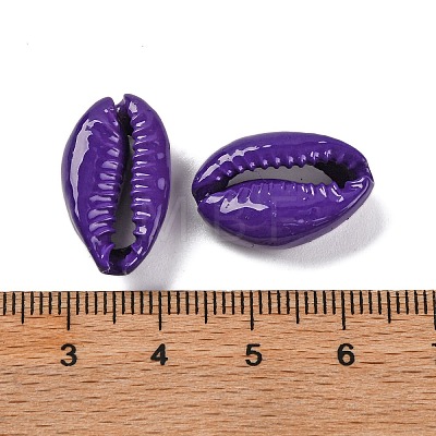 Baking Painted Cowrie Shell Beads SSHEL-M023-01G-1