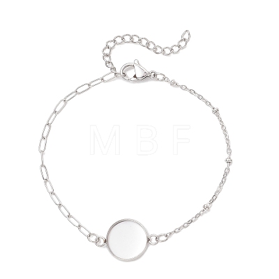 304 Stainless Steel Paperclip Chain Satellite Chain Bracelet Making BJEW-JB13072-02-1
