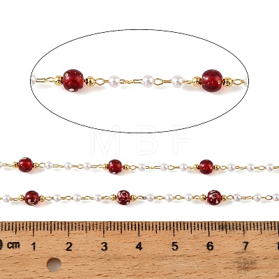 Handmade Brass Glass Beaded Chains GL-CBA1C06-04G-1