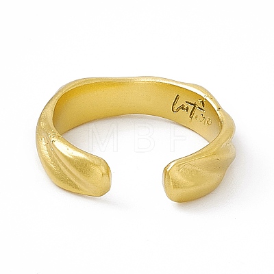 Ion Plating(IP) 304 Stainless Steel Open Cuff Ring for Women RJEW-C060-43MG-1