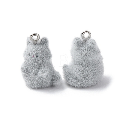 Animal Flocking Resin Pendants LS-RESI-A049-03C-1
