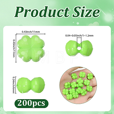 200Pcs Opaque Acrylic Beads OACR-SP0002-40C-1