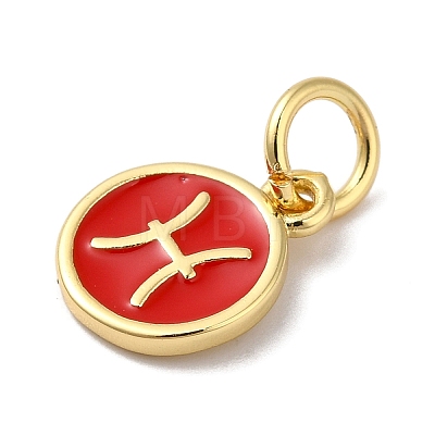 Real 18K Gold Plated Brass Enamel Charms KK-L216-001G-A03-1