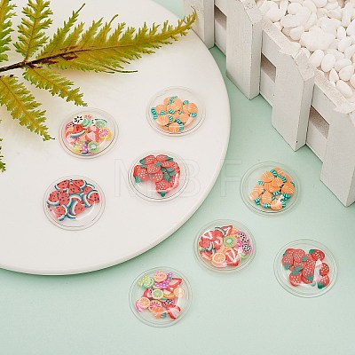 40Pcs 4 Colors PVC Plastic with Polymer Clay Cabochons KY-CJ0001-43-1