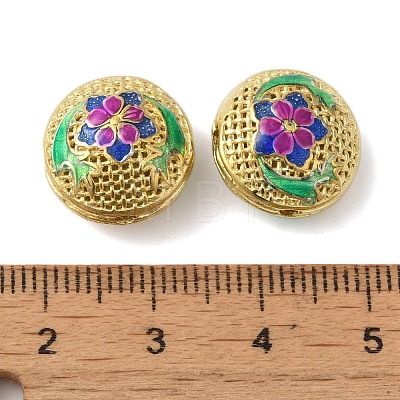 Rack Plating Brass Enamel Beads KK-P276-24A-G02-1