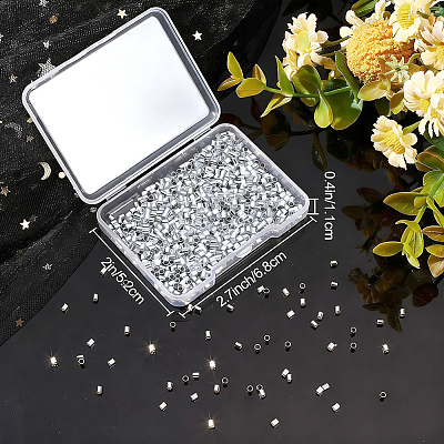 1000Pcs Brass Crimp Beads KK-BBC0029-44-1