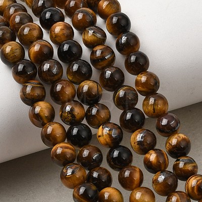 Natural Tiger Eye Round Beads Strands G-S177-6mm-1
