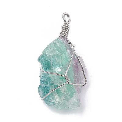 Natural Fluorite Pendants G-Q993-03-1