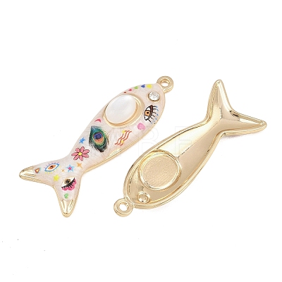 Printed Alloy Enamel Pendants RB-CBAA915-02G-06-1